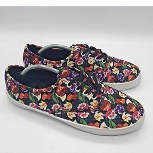 DISNEY ALICE IN WONDERLAND WOMENS FLORAL CANVAS FASHION SNEAKERS SIZE 8